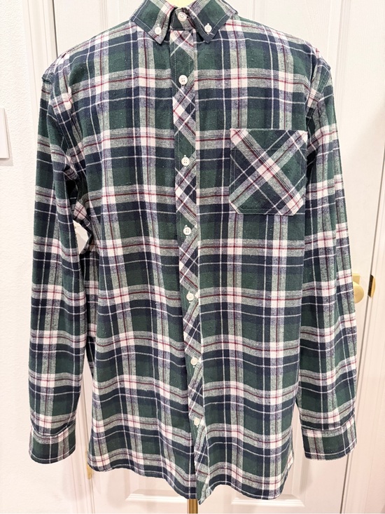 Rqqba Other - Men's Green Plaid Button-Down Shirt with Chest Pocket